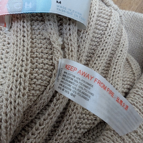 Free People Beach FP Ribbed Knit Pants Imogene Cream High Rise Wide Leg - Picture 9 of 10